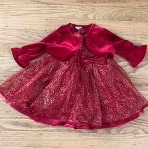 Youngland Baby Holiday Dress w/ shrug, 6/9 months
